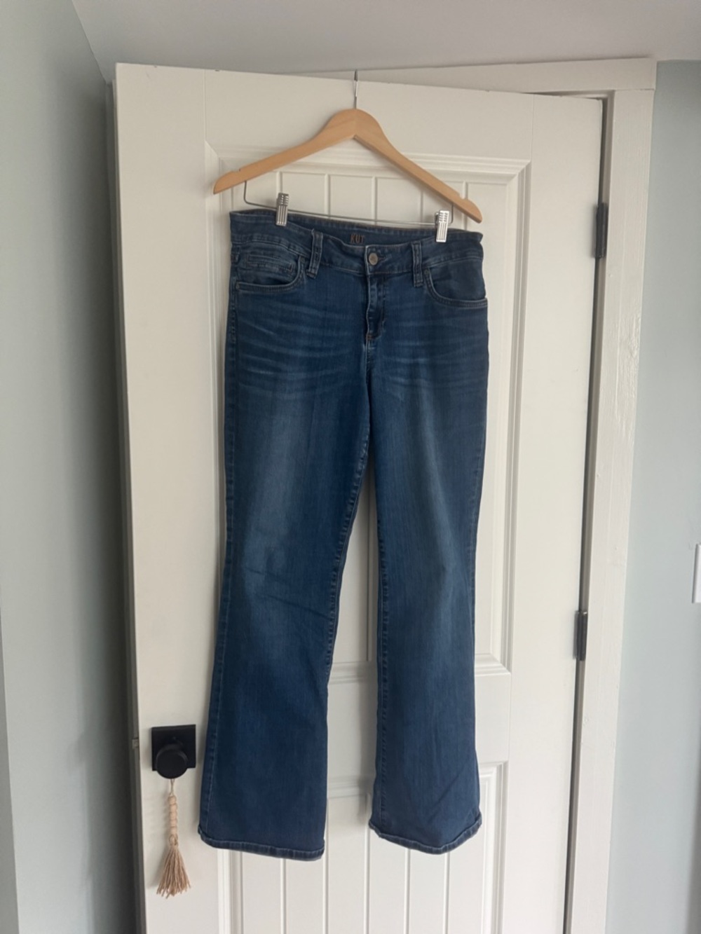 Kut from the Kloth Dark Blue Flared Wide-Leg Jeans